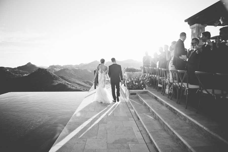 romantic black and white wedding photography malibu, california