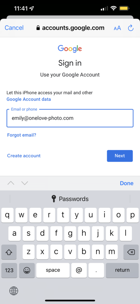 Your onelove email