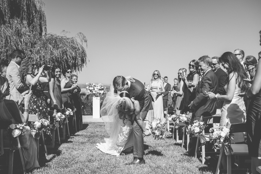 Black and white photo at Sonoma Wedding