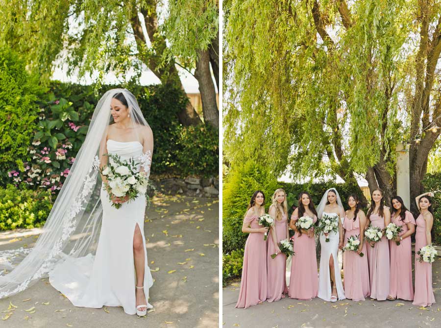 Bride and bridal party photos - Barn at Harrow Cellars wedding photography