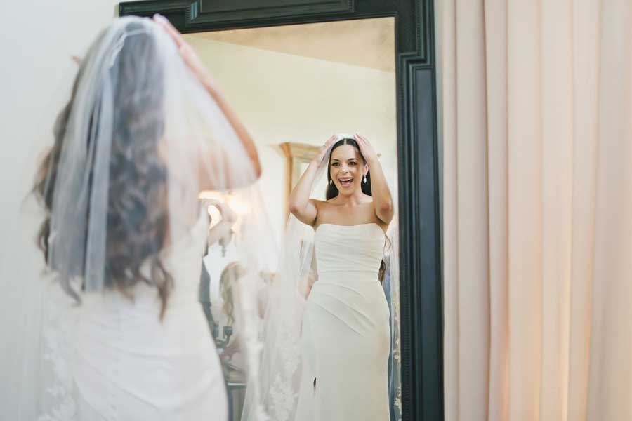 Sonoma Bride getting ready at the Barn at harrow cellars wedding