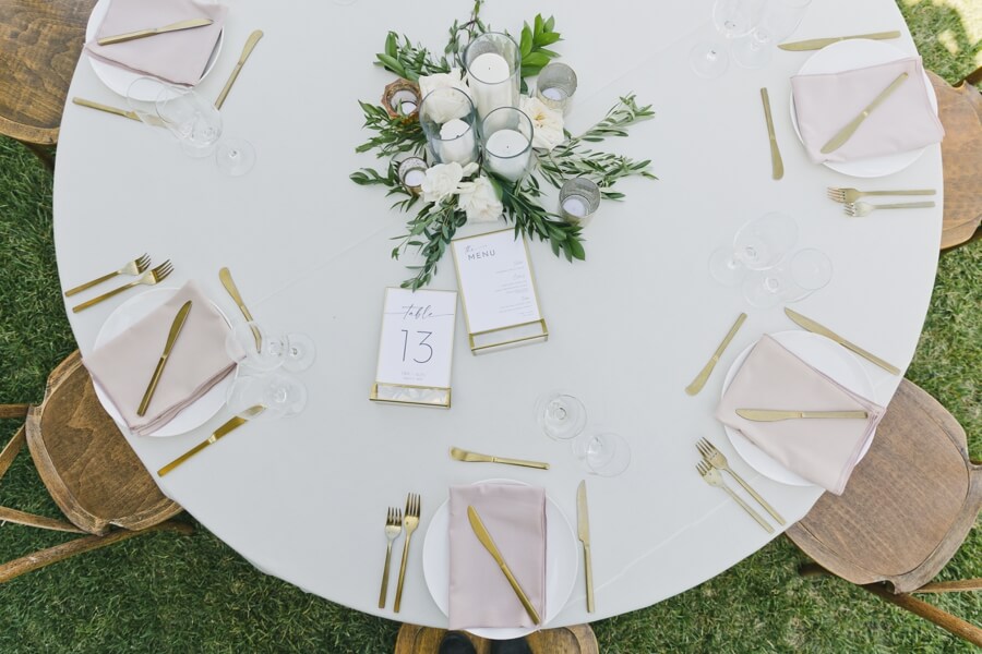 table setting at Sonoma - wedding photographer