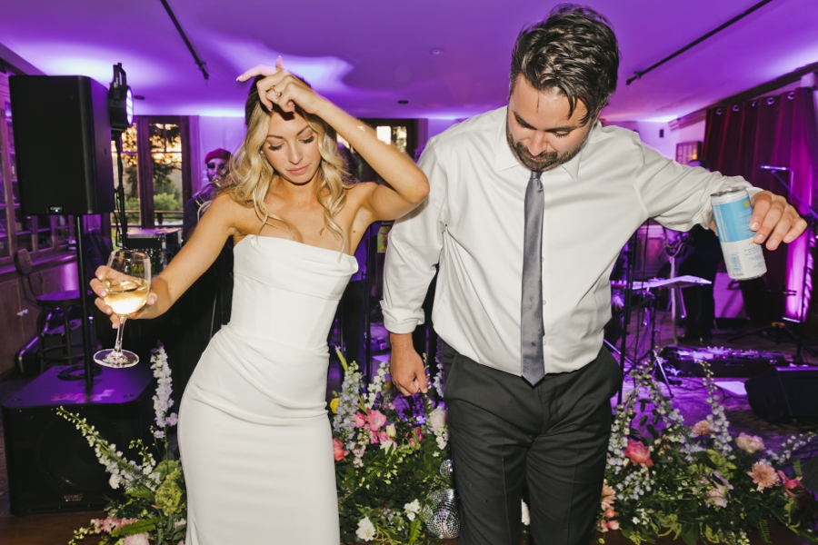 bride and her guests dance the night away at Triple S Ranch in Calistoga
