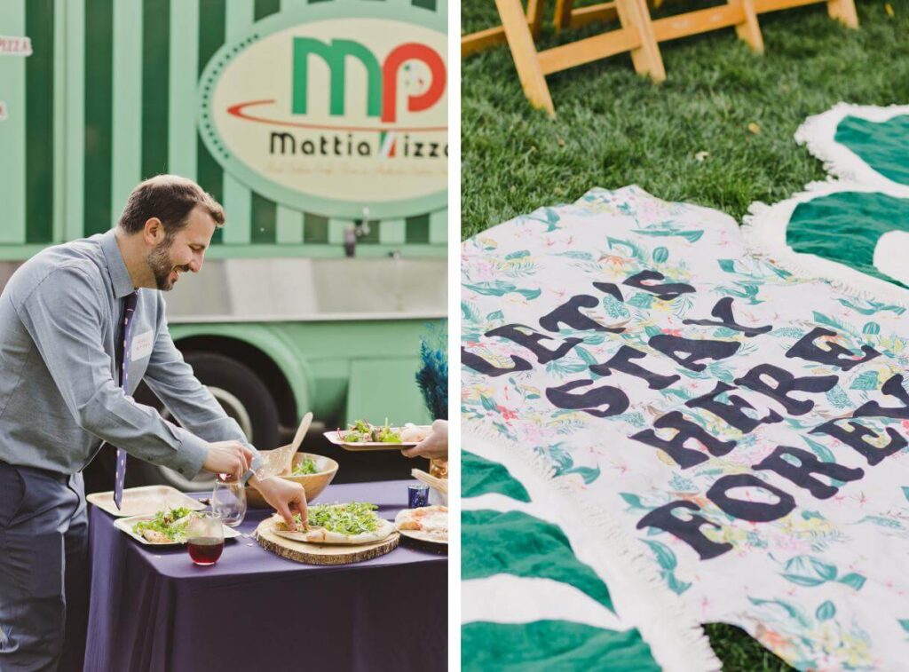 Pizza food truck for rehearsal dinner in california