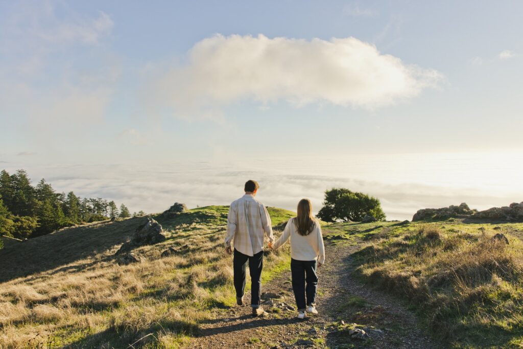 Mt. Tam engagement session, Sunset Hikes, Foggy Views, and That Just-Engaged Glow: Annie + Sam at Mt. Tam