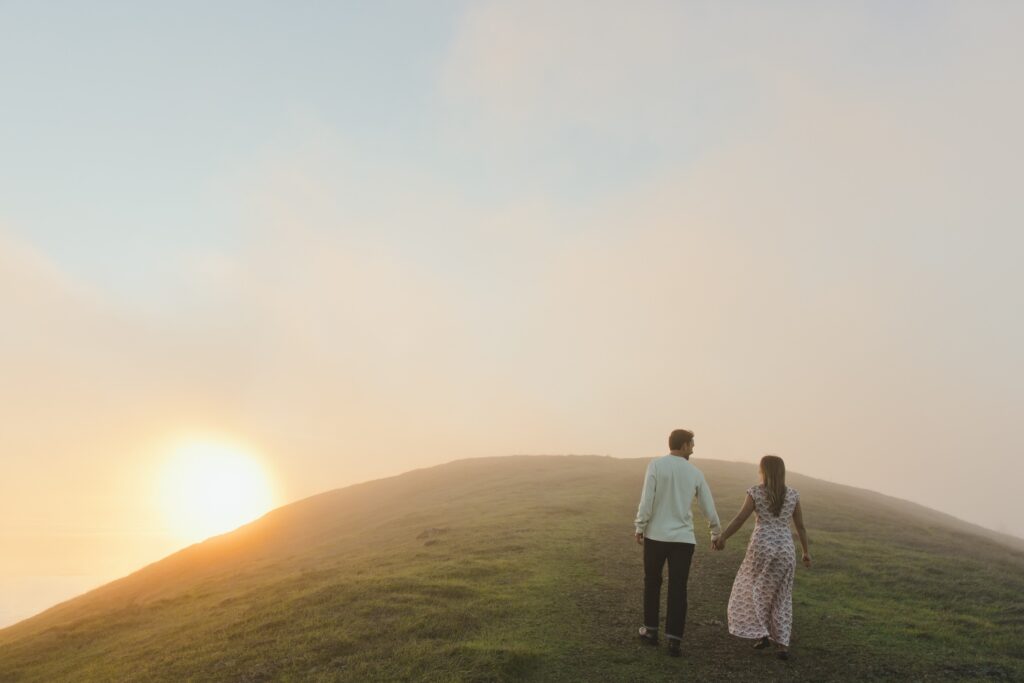 Mt. Tam engagement session, Sunset Hikes, Foggy Views, and That Just-Engaged Glow: Annie + Sam at Mt. Tam