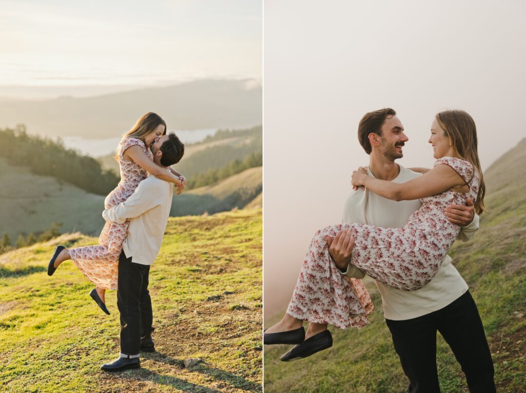 Mt. Tam engagement session, Sunset Hikes, Foggy Views, and That Just-Engaged Glow: Annie + Sam at Mt. Tam