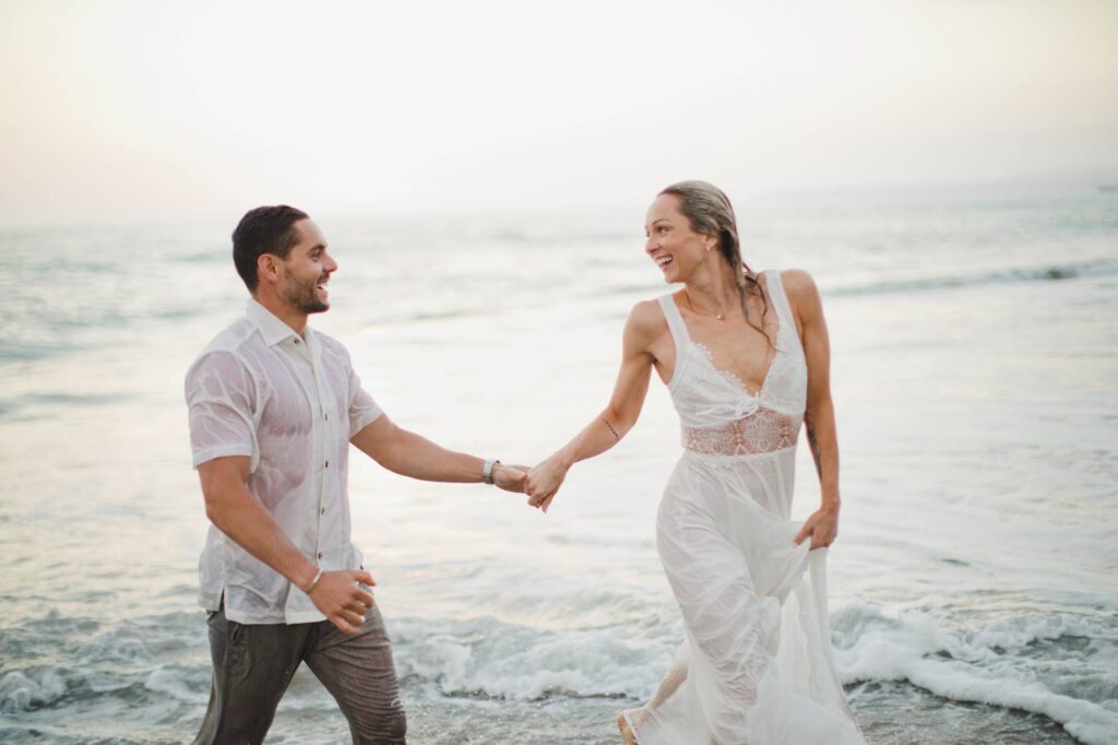 Calafia Beach Engagement Photos, A Calafia Beach Engagement That Ended in the Ocean